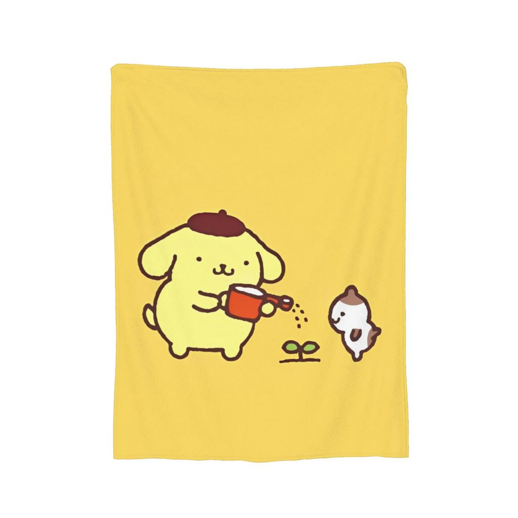 Cartoon Pom Pom Purin Plüschdecke Lustige Überwurfdecke für Zuhause Hotel Sofa 150*125cm Steppdecke,