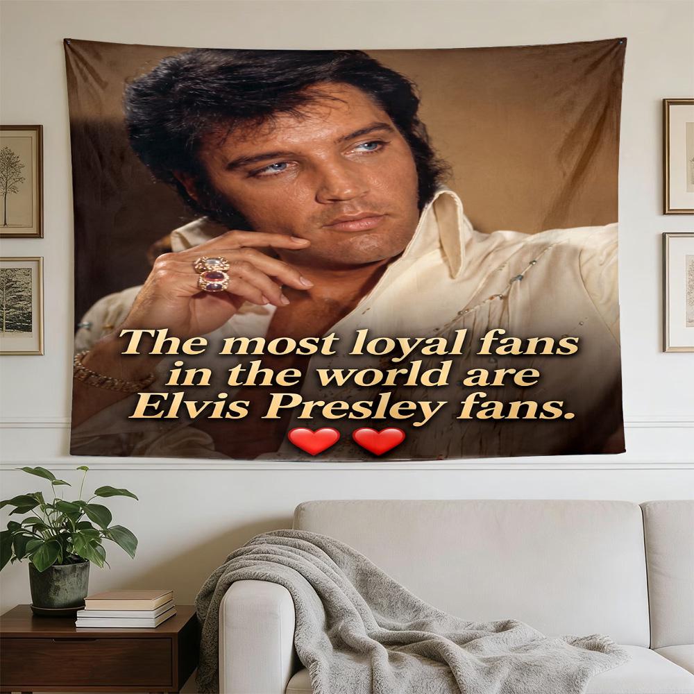 Glass Elvis Tribute Decorative Wall-Hanging Tapestry, Home Ornament for Living Room,Dorm and Fan Parties,Multi-style,celebrities,cartoons,music,sports