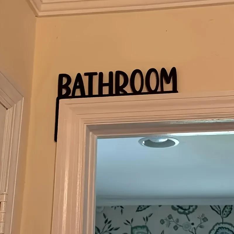metal bathroom sign wall hanging-bathroom door frame corner sign - used for home decoration  above the door indoor wall hanging