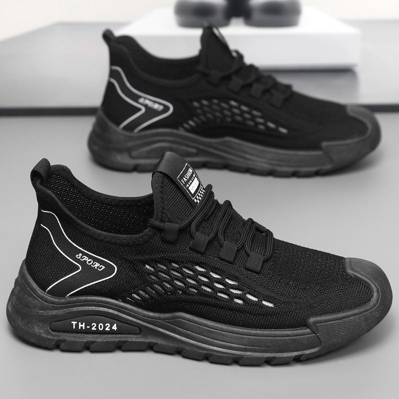 Spring and summer new men s shoes casual shoes mesh men s breathable fly-woven sports shoes running shoes men s shoes 39