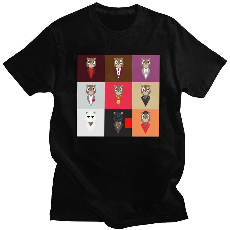 

Мужские футболки Kanye West Bear в стиле POP Art, 100% хлопок, повседневные, летние, с графическим принтом S разноцветный