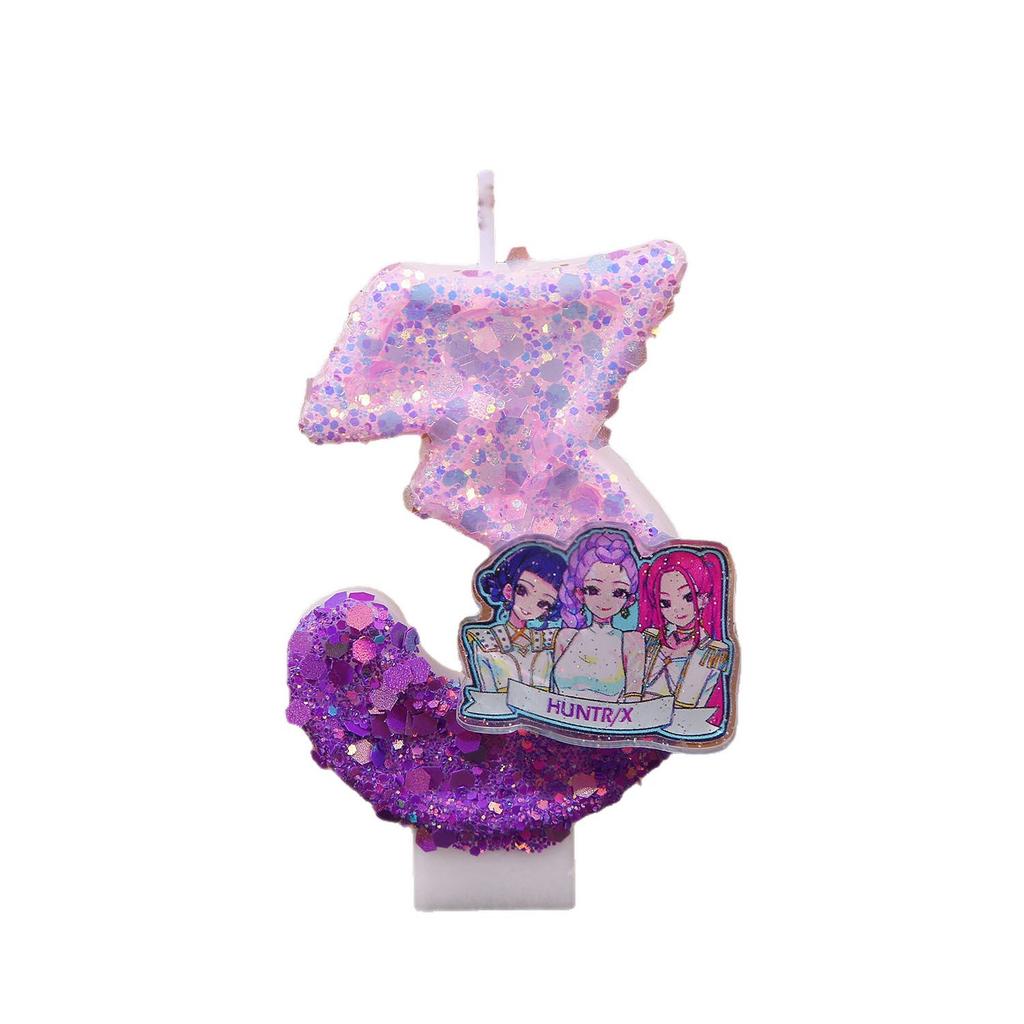 Birthday Celebration Cartoon Digital Birthday Candle Handmade Cake Decoration