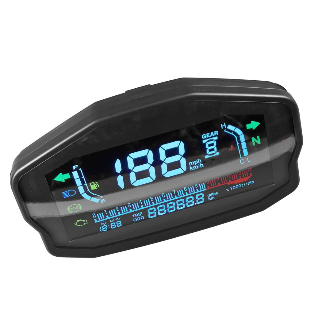 Motorcycle Instrument Cluster Speedometer Tachometer LCD Digital Display Water Temperature Oil Level Meter