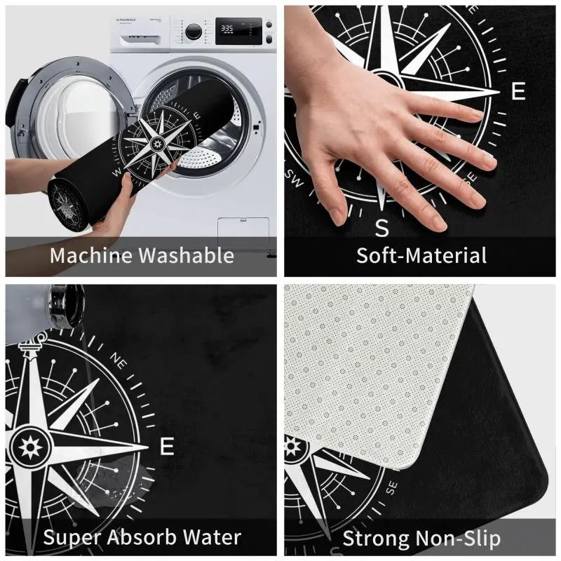 Custom Vintage Nautical Compass Doormat Non-Slip Entrance Kitchen Bath Mats Captain Anchor Boat Living Room Rug Carpet Footpad