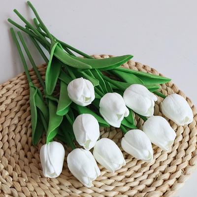 12Pcs Tulipas Artificiais Toque Real Soft PU Flor Falsa Flores Artificiais para Casa Jardim Quarto Festa Casamento Peitoril da Janela Decoração do Pátio