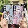 Wrist Strap Fashion Design Phone Case For Samsung Galaxy M34 5G/SM-M346B Soft Case Phone Holder Back Cover Protective