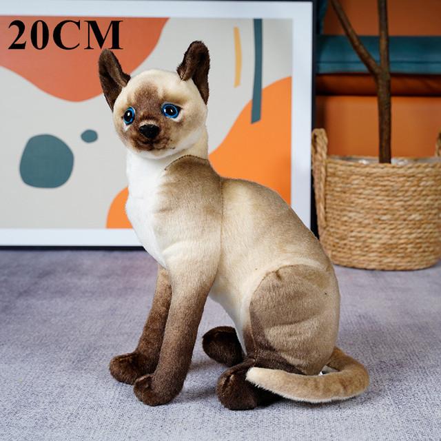 1pc 4 Colors INS Like Real Prone Cat Plush Doll Stuffed Pure Colors Grey White Yellow Kitten Toy Pets Animal Kids Gift