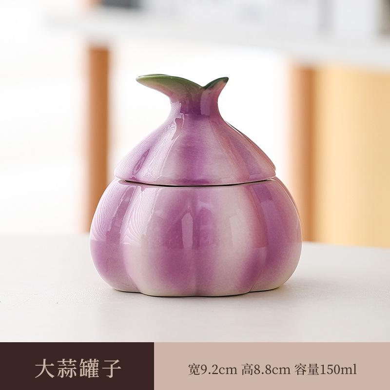

Creative Purple Garlic Ceramic Storage Jar Garlic Shape Scented Candle Cup Simple Art Candle Holder Crafts Storage Jar Art Decor