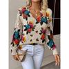 Elegant Autumn and Winter, Bohemian, Western-style Versatile Pullover V-neck Long Sleeved Women's Top, Trendy Women's Knitted Sweater