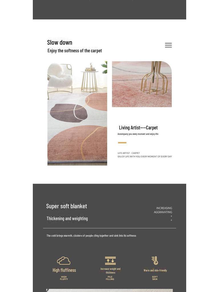 Nordic Style Imitation Cashmere Carpet for Living Room, Coffee Table, Bedroom, or Large Areas.