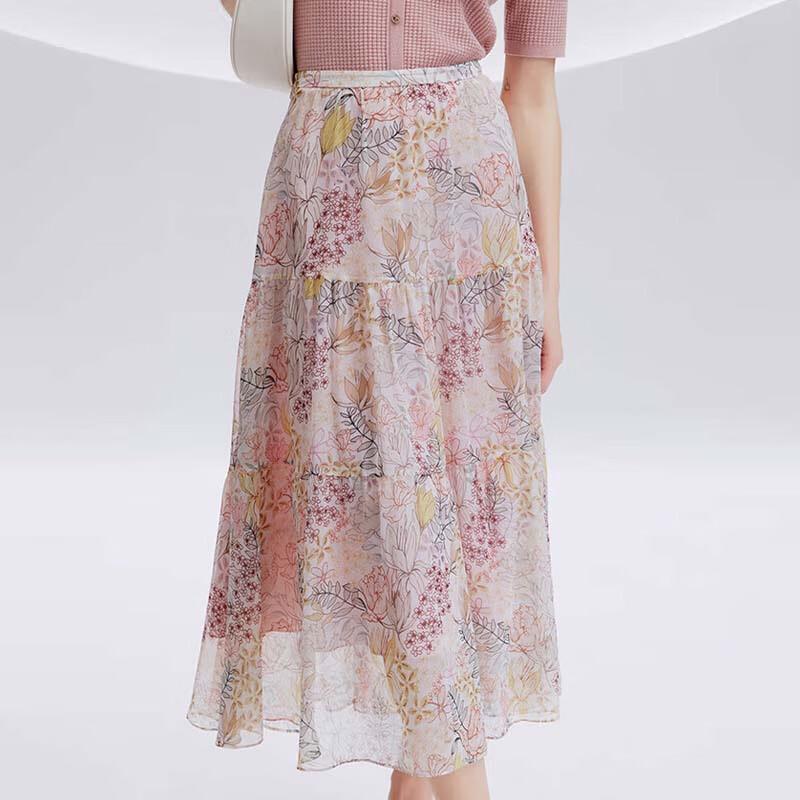 JESSIE Dreamy Print Tiered Midi Skirt
