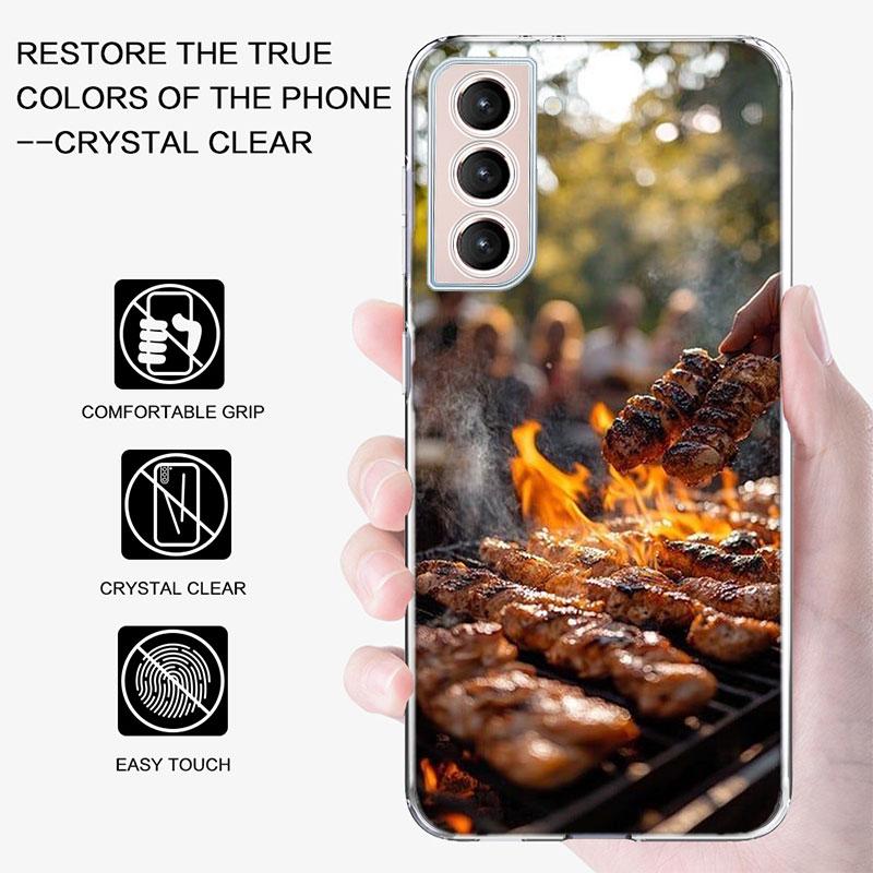 Barbecue and Grilled Meat BBQ Phone Case for Samsung A16 A17 A26 A36 A56 A57 A55 A54 A37 A15 A25 A35 A14 A24 A34 Galaxy Note 20