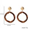 Damen Mode Bambus Rattan All-Match Kreis Ohrring