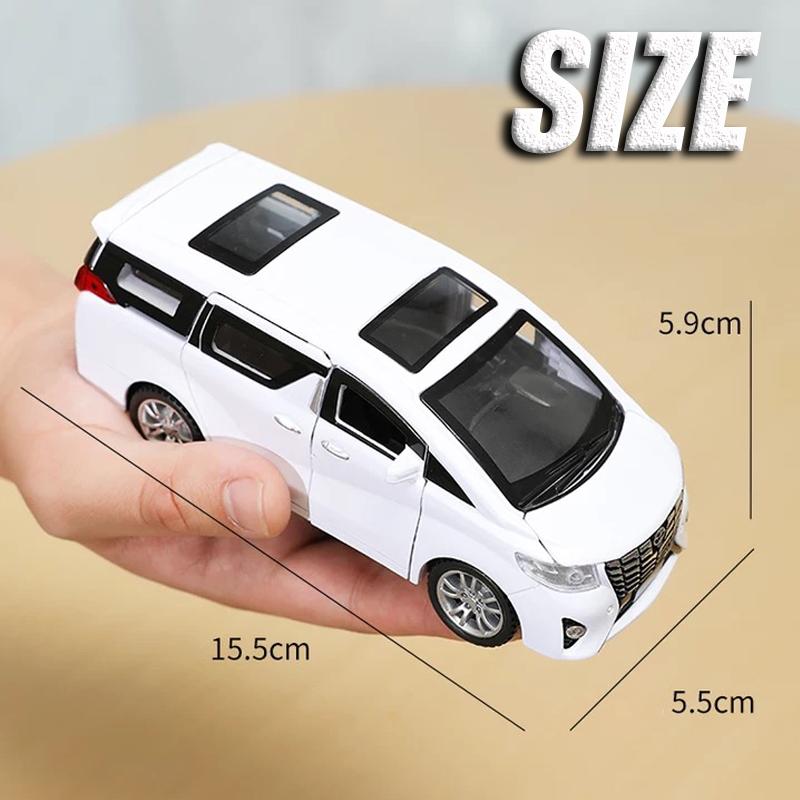 1:Model auta ze slitiny Toyota Alphard v měřítku 32, světelné a zvukové efekty tlakově lité autíčka pro chlapce Dárek k narozeninám Dětské hračky Kolekce aut