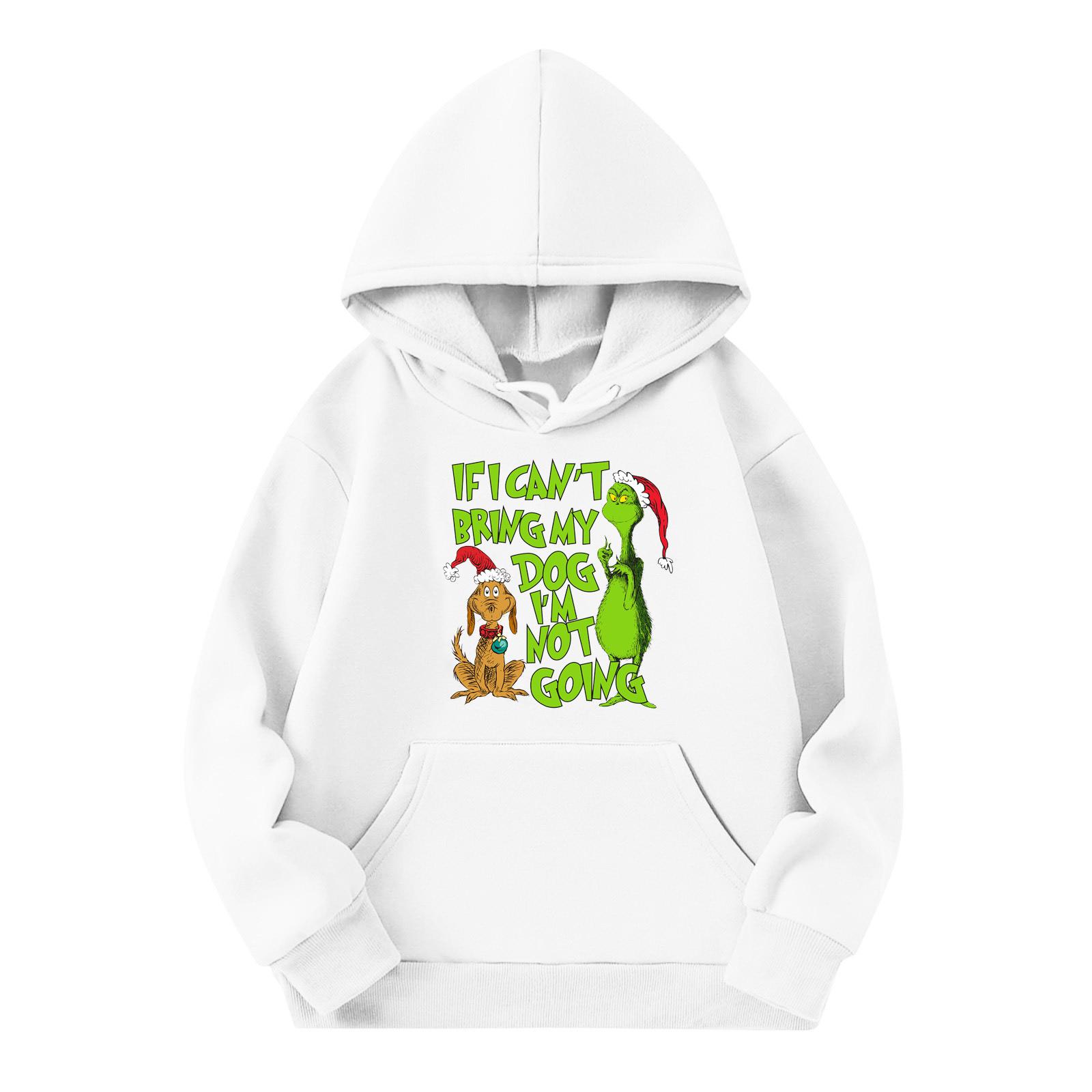 

Детская мода Легкий пуловер с длинным рукавом с карманами Толстовка с принтом 130 белый