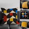 Abstract B-Bauhaus Geometry Pillow Case Home Dorm Chair Back Short Plush Double-sided Printing Office Nap Time Cushion Cover