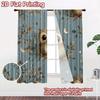 2D flat printing 2pcs Curtain Curtain Moonlit Owl on Branch Digital Printed Polyester Drapes Birthday Party Perfect for Yard &