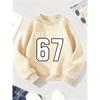 Kids Unisex 67 Number Meme Sweatshirt • Crewneck Sweatshirt • Funny 67 Kids' Design • Fashionable Casual Street Style with Number 67 Print