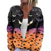 Women's Fashion Printed Long Sleeve Knitted Cardigan Button Down Jacket
