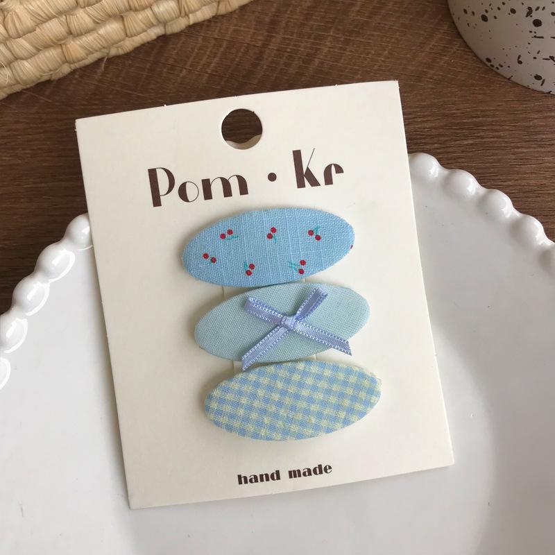 Adorable Oval Plaid Floral Hair Clip for Kids – Versatile Hairpin for Bangs and Frizziness