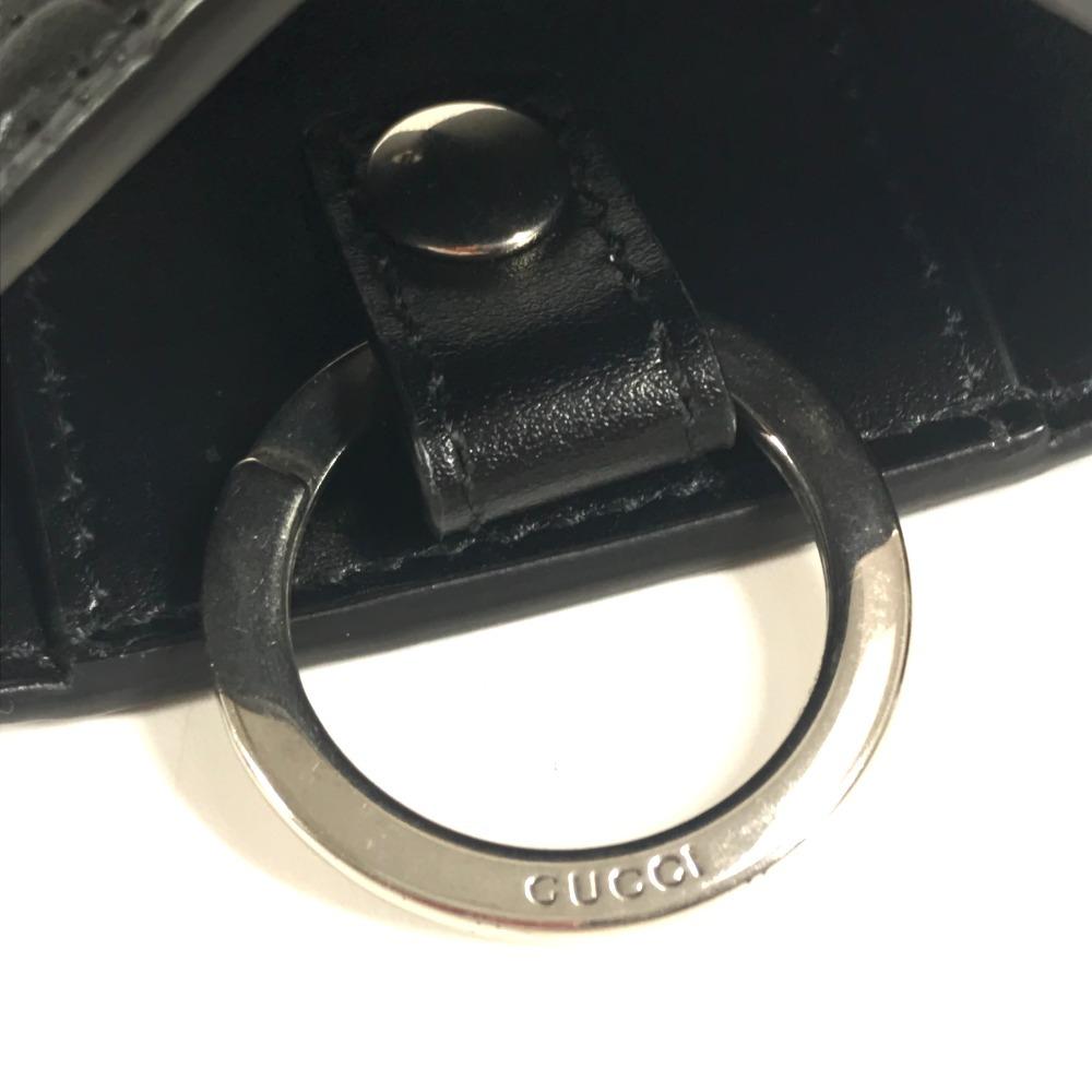 Gucci 625565 GG Embossed Logo 6P Keys with Key Ring  Key Case Leather Black