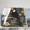 William Morris Bird Blanket Warm Soft Print Plush Throw Blanket For Girls Boys Couch Sofa Bed Flannel Bedspread Bed Cover