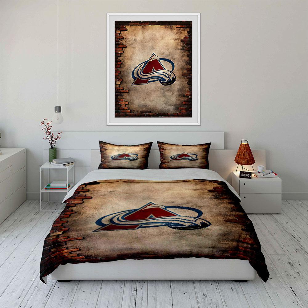 "Red A Logo On Vintage Wall Background" Print Bedding Set Duvet Cover Pillowcases (1* Duvet Cover 2* Pillowcases Do Not Include Comforter)