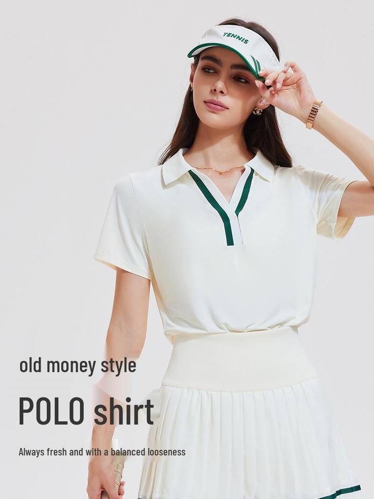 Cai Jue Women's Quick-Dry Short Sleeve Polo for Outdoor Sports & Fitness