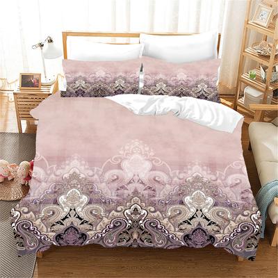 Set Biancheria da Letto Retro Rosa Bohemia Boho Nation Paisley 3 pezzi Decorazione Letto Singolo Matrimoniale Set Copripiumino e 2 Federe