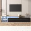 Modern TV Cabinet Design: Stylish Elegance, Practical Storage Space, High-Gloss Black, Wood Look, Glass Shelves, LED Lighting