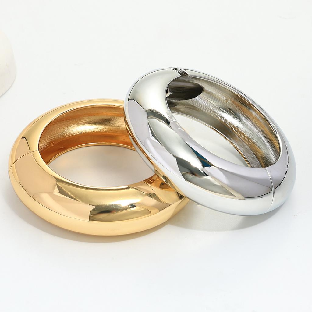 European and American Ins Round Metal Bracelet Exaggerated Light Luxury High-end Bracelet Niche Simple and Versatile Jewelry