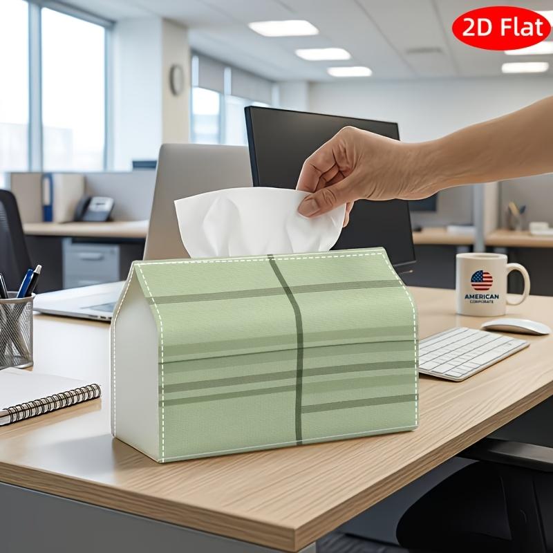 2D Flat, 1pc Tissue Box, Printed on Both Sides, Minimal Botanical Tissue Box Eucalyptus Leaf Branch for Home Parties and Car Decoration Stylish Tissue