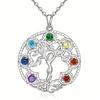 7 Chakra Tree Of Life Pendant Yoga Chakra Healing Stone Necklace Feminine Energy Balance