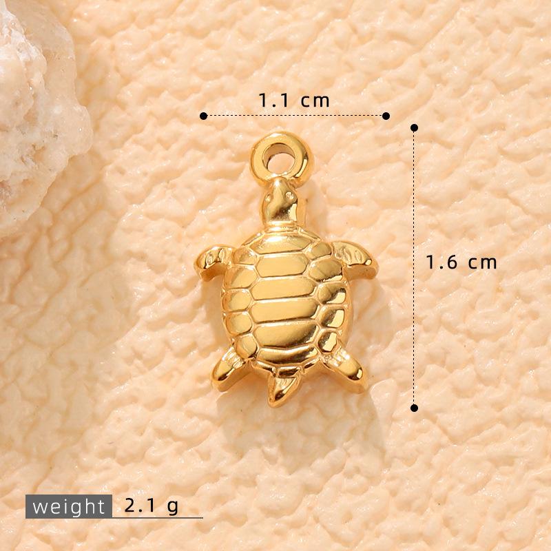 18K Gold Meeresschildkröte Anhänger Halskette - Nicht verblassend, DIY Schmuckzubehör