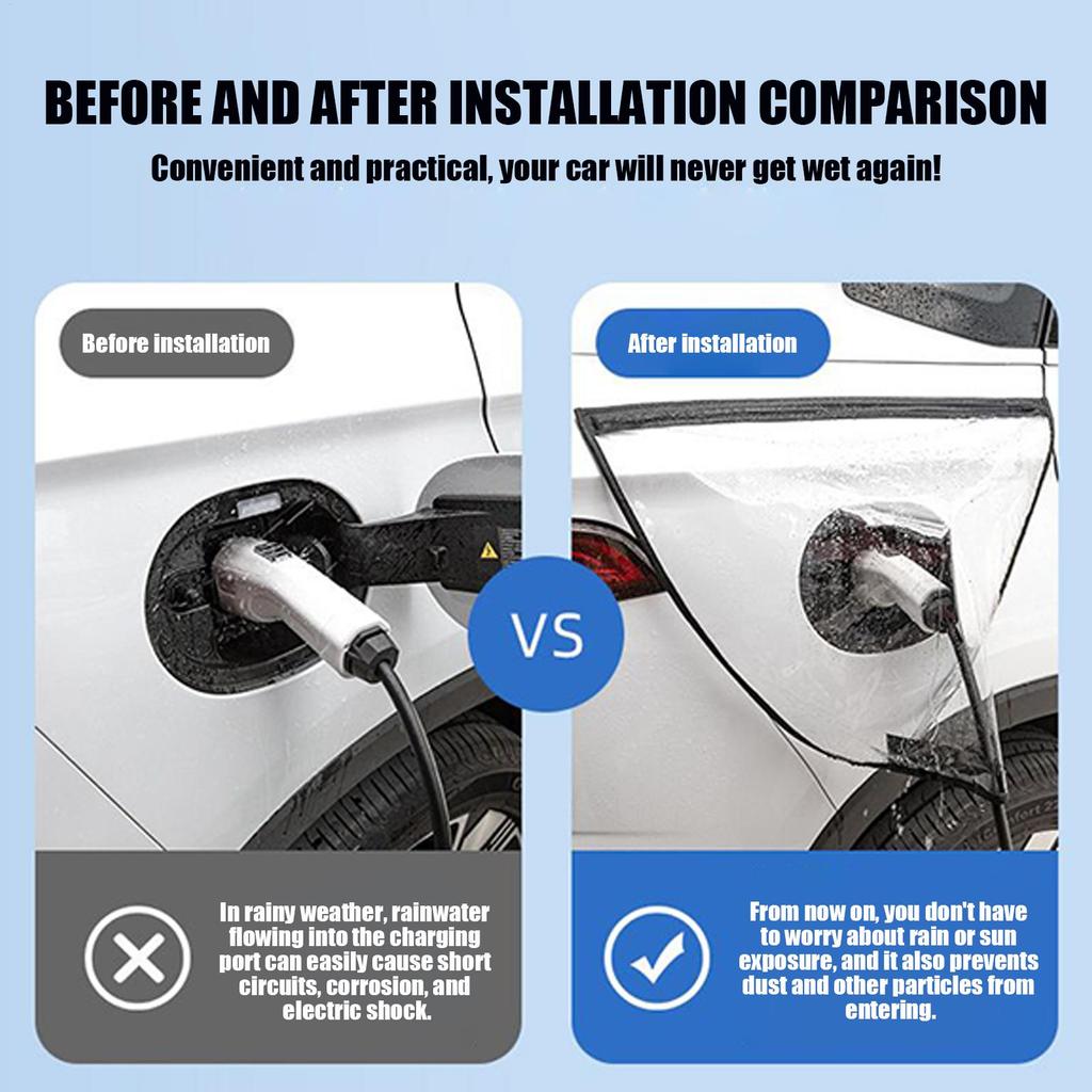 Universal EV Charger Port Cover Strong Magnetic Outdoor Waterproof Dustproof Snowproof Electric Vehicle Charger Plug Rain Cover