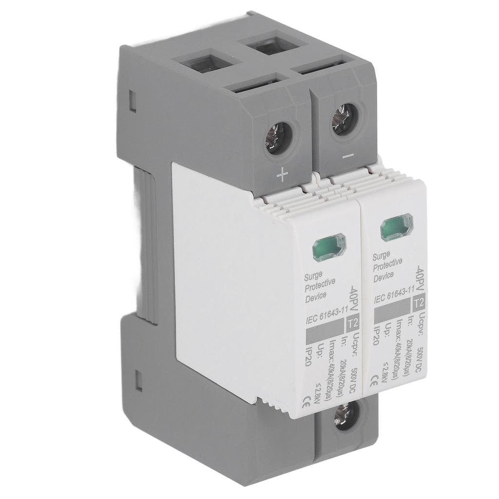 2P Photovoltaic DC Voltage Surge Arrester Device Lightning Protection Circuit Breaker 500VDC
