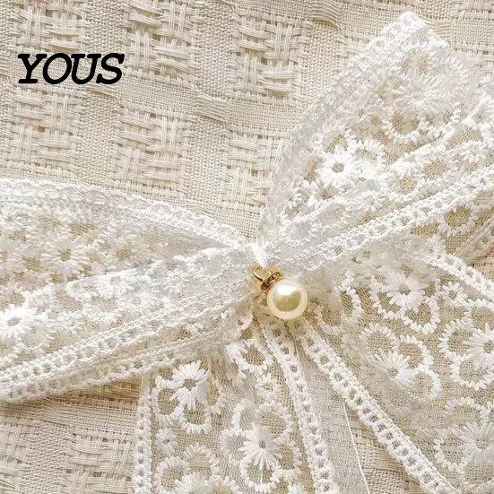 Lace Curtain Ties 2Pcs Bowknot Tiebacks, Bow Holdbacks with Pearls, Decorative Tiebacks for Home Office Living Room Bedroom Wedding Party Decor