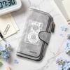 Vintage Music Print Long Wallet Casual PU Leather Multi Card Slot Daily Use Purse