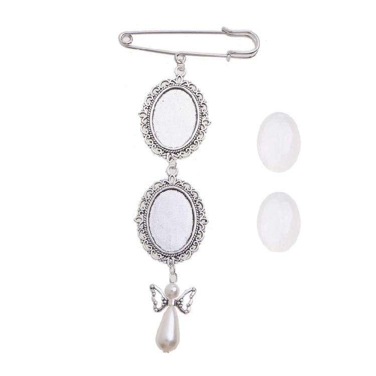 Сделай сам Значок Кружевная Рамка Свадебный Шарм Овальный Кабошон Фоторамка с Подвеской 1