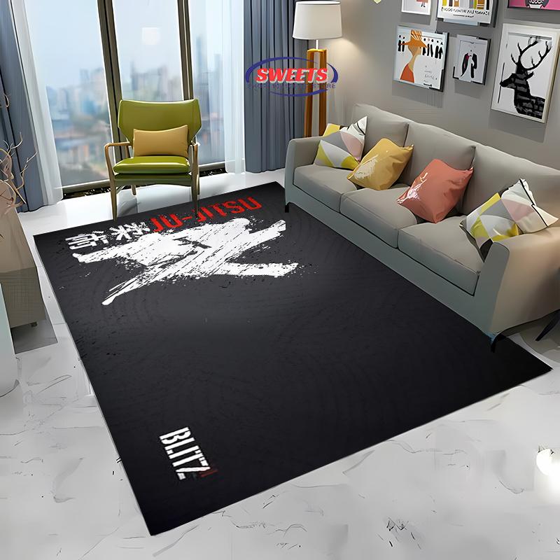 3D Jiu-Jitsu Warrior Japanese Bjj Gi & Black Belt Mma Rug, Carpet for Living Room Bedroom Sofa Doormat Decor Non-slip Floor Mat