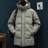 Men's Luxury Goose Down Mid-Length Hooded Winter Jacket, Plus Size, Thick & Warm Outerwear, 2025 New Arrival
