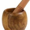 Wood Mortar with Pestle Decorative Kitchen Gadget Crusher Manual for Spices