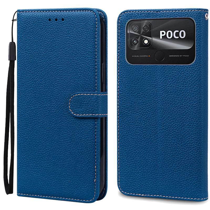 

Чохол POCO C40 Шкіряний Гаманець Чохол-книжка Для Чохол POCO C40 Xiaomi POCO C40 C 40 PocoC40 Чохол для телефону Coque Fundas Etui Shell For POCO C40 темно-синього кольору