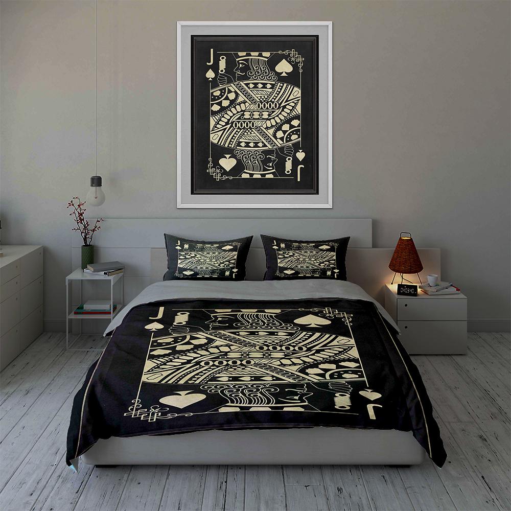 Playing card design. Bedding Duvet cover sets Duvet covers Pillowcases gifts (1 * Duvet Cover 2 * Pillowcases, without duvet insert)