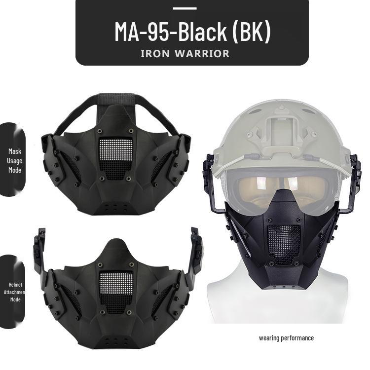 Iron Warrior Tactical Half-Face Breathable Mesh Mask with Removable Headband