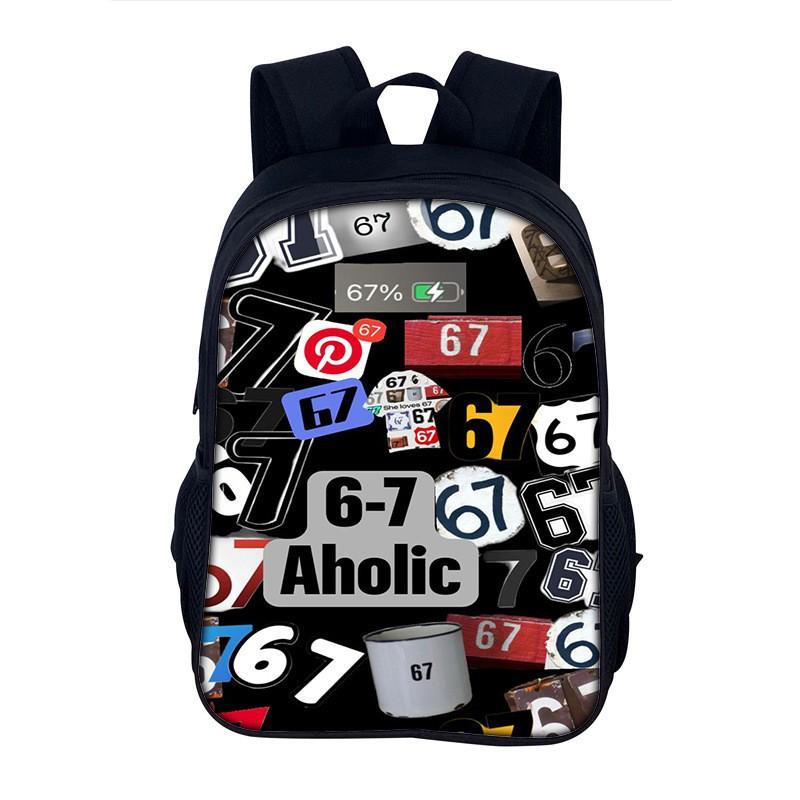 Lightweight School Backpack Teens With Character Print Design 20-35L Capacity Nylon Material Arc Shoulder Straps