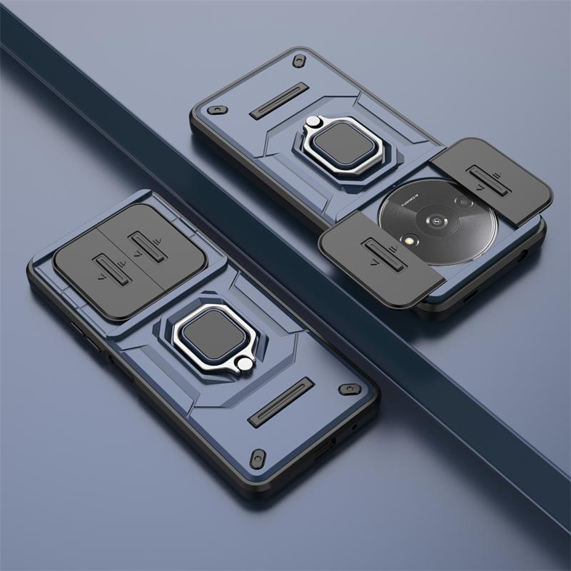 For Xiaomi Redmi A3 4G Case Slide Camera Shockproof Armor Phone Case for Xiaomi Redmi A3 A 3 2024 Magnetic Stand Ring Back Cover