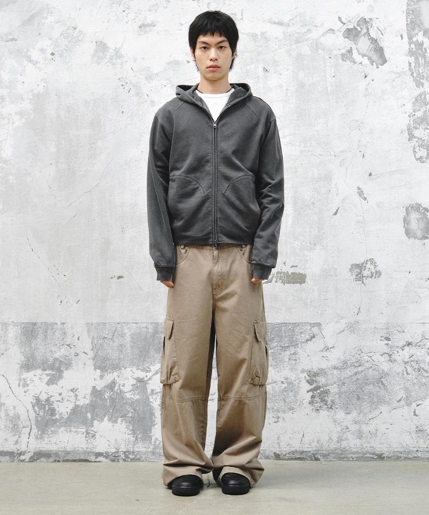 INTEMPOMOOD Ranger Utility Washed Cargo Pants_Beige
