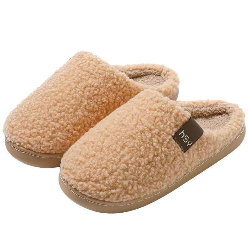 New 10,000 cotton slippers winter home indoor warm non-slip thickened outer wear couple fluffy slippers