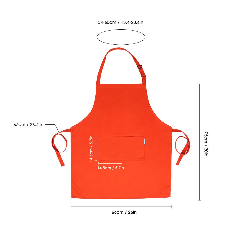 

Esonmus 2 шт./компл., полиэстер для взрослых, кухонный фартук для барбекю и ресторана с регулируемым шейным ремнем, 2 кармана оранжевый